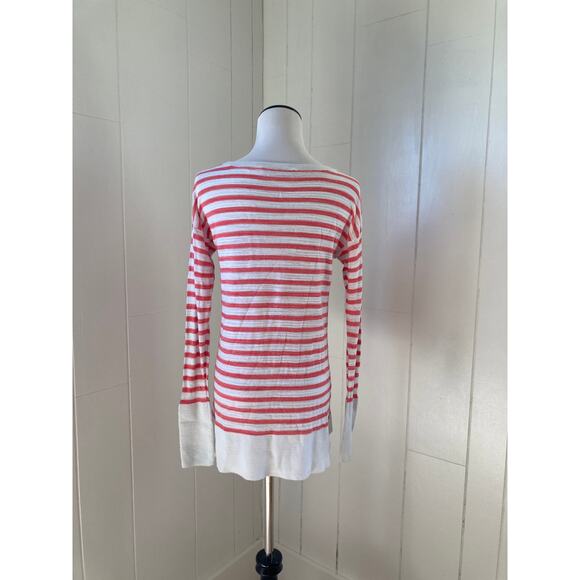 LOFT Pink & White Striped Sweater, Size XS - Picture 3 of 5